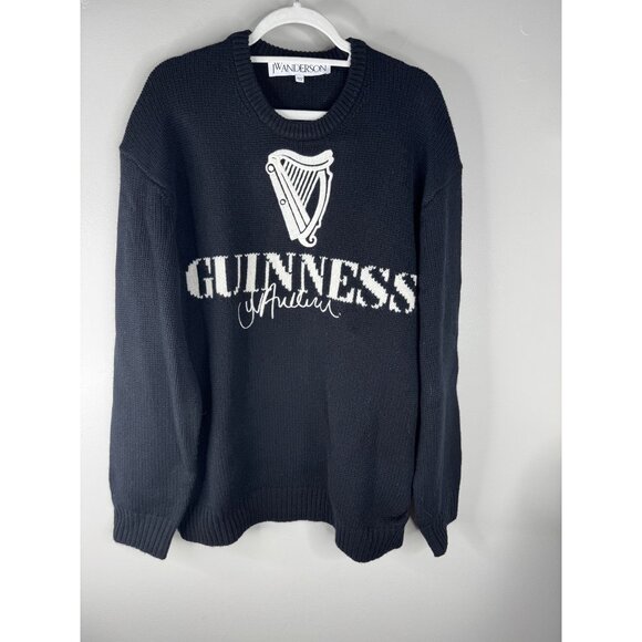 NWT JW Anderson Guinness Logo Cashmere Blend Sweater Jumper Black White Mens XL - Picture 2 of 6